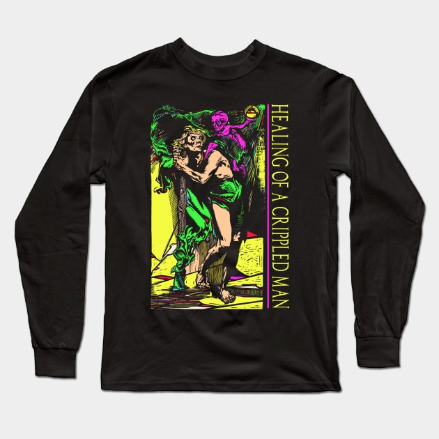 Healing of a Crippled Man Long Sleeve T-Shirt by black8elise